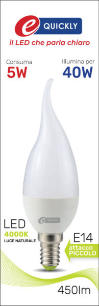 Lamp.c.di vento led e14 5w 4000k