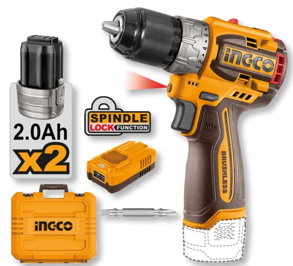 Trapano Compact BL 16V 60N.m c/2 batterie+caricab.+valigetta