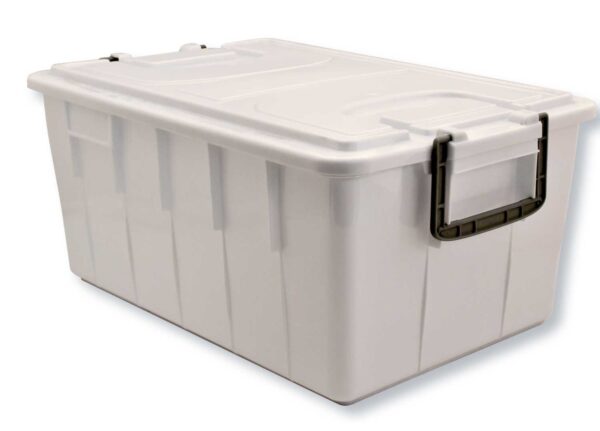 Cassa food box impilabile e sovrapp.c/coperchio 58x26x38 lt.40 bianco