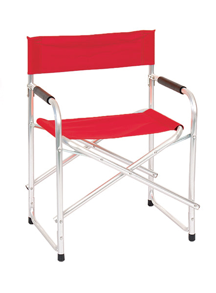 Poltrona regista alluminio poliestere rosso