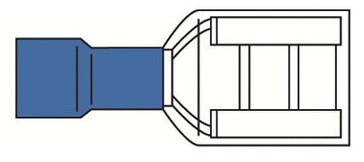 Terminale femmina corpo blu d.6,35 x 0,8 mm in blister 10 pezzi