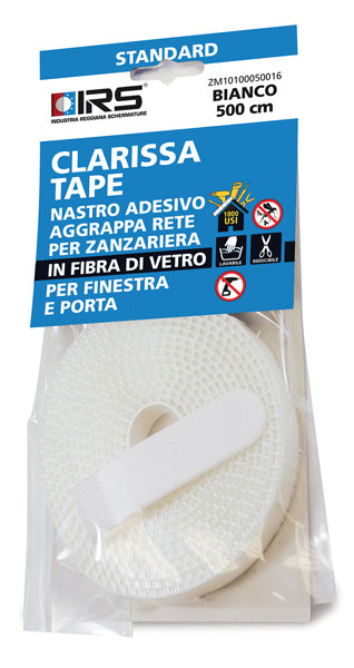 Nastro per fissare zanzariere in fibra Clarissa cm.500 bianco blister