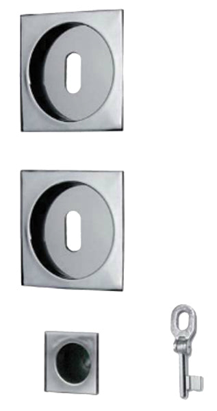 Kit quadro con chiave diametro 48 cromo satinato