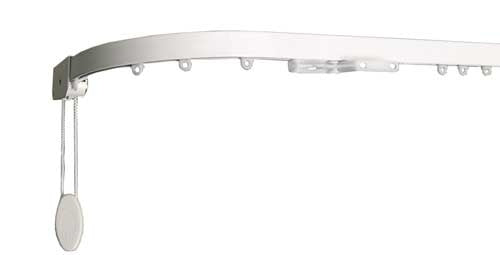 Binario curvato in alluminio vernic. con accessori cm.180 curve cm.20