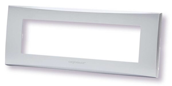 Placca 7 moduli argento serie Plana