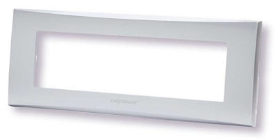 Placca 7 moduli argento serie Plana