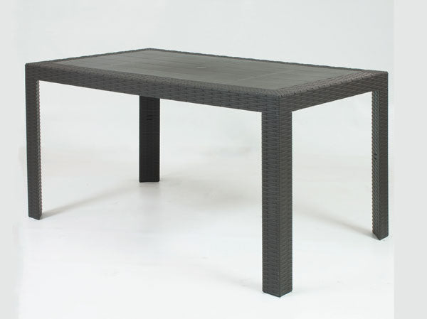 Tavolo Urano rettangolare in resina mis.140x80 color antracite.