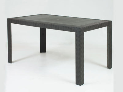 Tavolo Urano rettangolare in resina mis.140x80 color antracite.