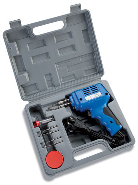Kit valigetta con saldatore 100w con tre punte,stagno,pasta x saldare