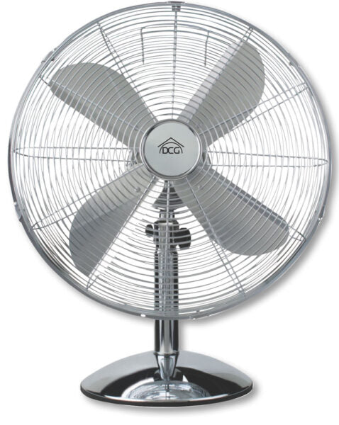 Ventilatore da tavolo 40 cm in metallo cromato 3 velocità 50W