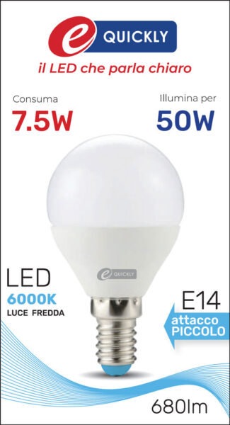 Lamp.sfera p45 led e14 7,5w 6000k