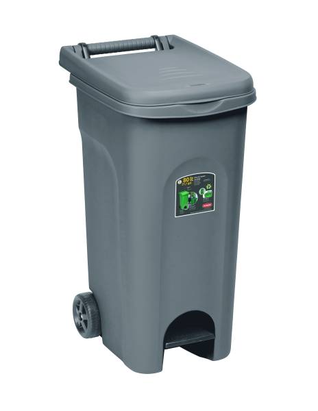 Pattumiera ruote/pedale lt.80 grig.