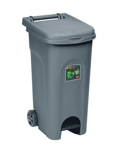 Pattumiera ruote/pedale lt.80 grig.