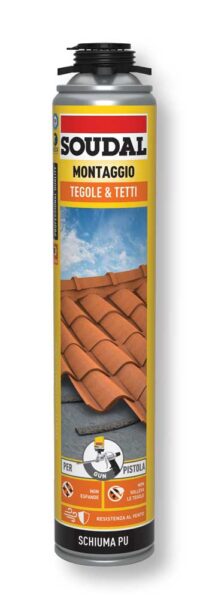 Schiuma Poliuretanica Incollaggio Tegole e Tetti Pistola 750ML Grigio