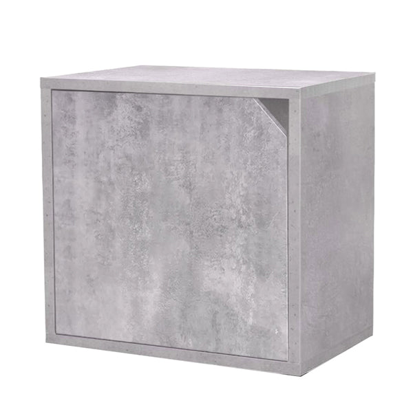 Cubo impilabile con sportello 35x29x35cm cemento grigio