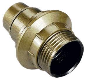 Portalampada filettato con ghiera e14,60w 2a 250v, colore oro