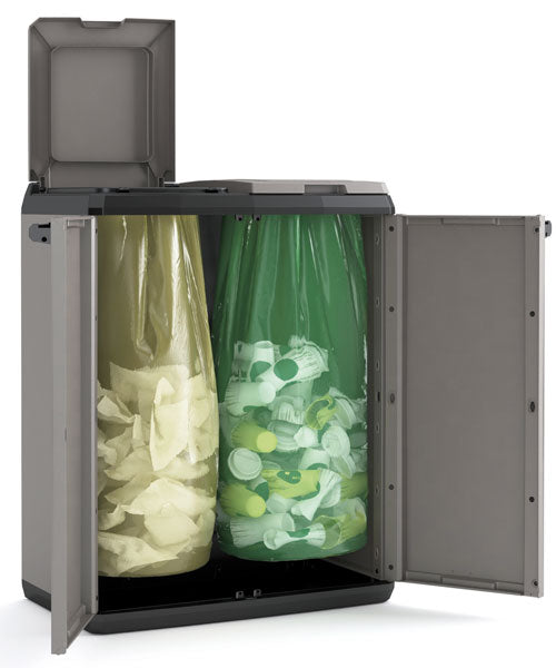 Mobile split recycling  68x39x85h