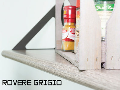 Mensola nobilitato 80x25x2.5 rovere e grigio