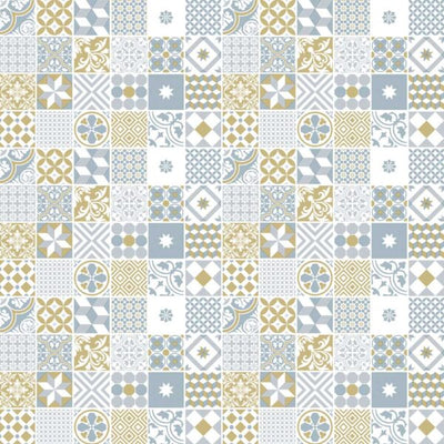 Plastica autoadesiva Bonita cm.45 piastrelle Mix Vintage Blue
