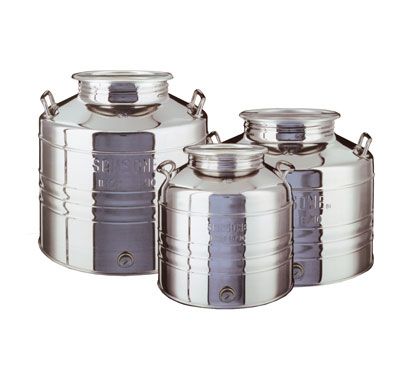 Damigiana Sansone lt.10 acciaio Inox 18/10-predisposizione rubinetto