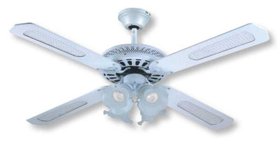 Ventilatore a Soffitto 4 Pale Legno Bianco 65W 132CM