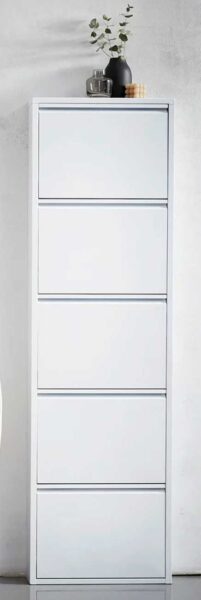 Scarpiera metallo verniciato 5 ante bianco opaco