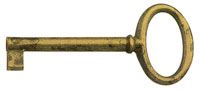 Chiave in ottone finitura bronzo antico mappa standard lunghezza mm.76