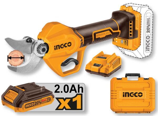 Forbice da pota 20V Brushless 0-30MM c/1 Batteria da 2ah+caricab.+val.