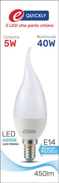 Lamp.c.di vento led e14 5w 6000k