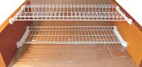 Coppie reti scolapiatti con gocciolatoio in acciaio plast.bianco cm.86