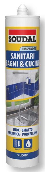 Silicone sanitari acetico trasparente cartuccia 300ml