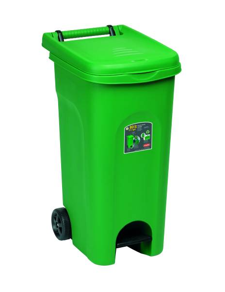 Pattumiera ruote/pedale lt.80 verde