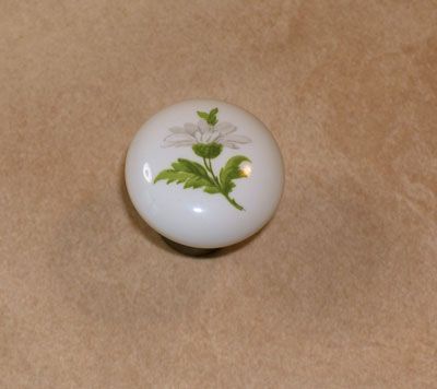 Pomolo tondo mm31 ceramica 112 bianco base bronzata