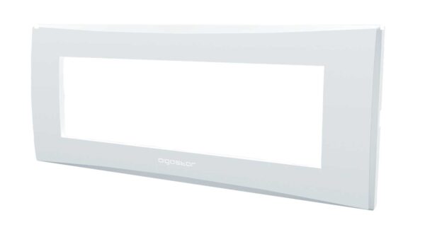 Placca 7 moduli bianco serie Plana