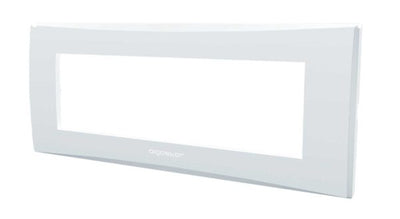 Placca 7 moduli bianco serie Plana