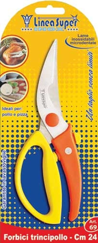 Trinciapollo lama inox manico bicolore