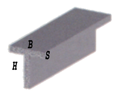 Profilo alluminio anodizzato a T h.2mt mis.15x15x1,5 argento