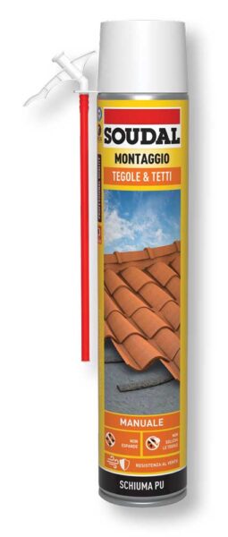 Schiuma Poliuretanica Incollaggio Tegole e Tetti Manuale 750ML Grigio