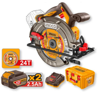 Sega Circolare a Batteria 42V 185MM 2 Batterie 2.5Ah+car.+valigetta