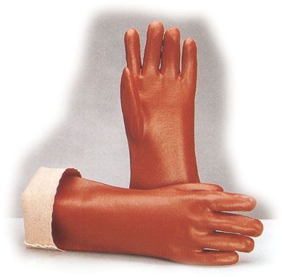 Guanti pvc rosso cm.36 n35 antibatt