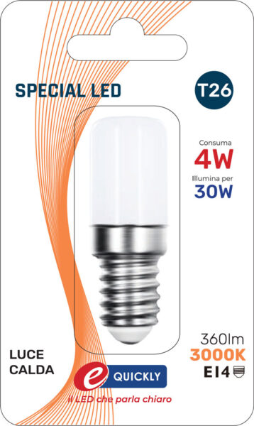 Lampadina led t26 e14 4w 4000k
