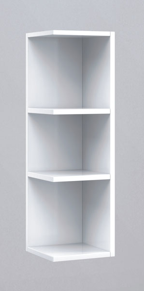 Pensile con ripiani ad angolo cm.20x21x65h finitura bianca
