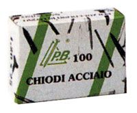 Chiodi testa raggiata ottonati mm.1,4x25 scatola da pz.100