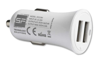 Caricatore auto 2usb bianco