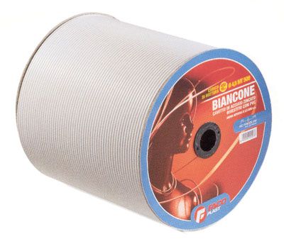 Cavetto Biancone acciaio zincato rivestito in pvc D.mm.4,5 bob.mt.500