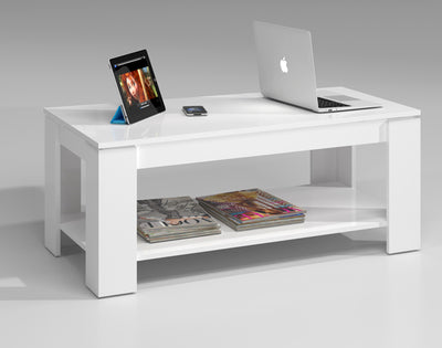 Tavolinettto cm.102x50x43h bianco artik apribile