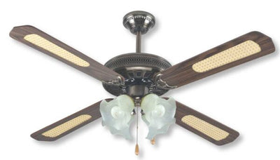 Ventilatore a Soffitto 4 Pale Legno Bianco 65W 132CM