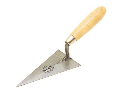 Cazzuolino punta acuta in acciaio e legno verniciato mm.140