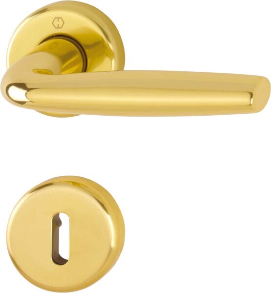 Maniglia Milos Foro Chiave Normale Oro Lucido