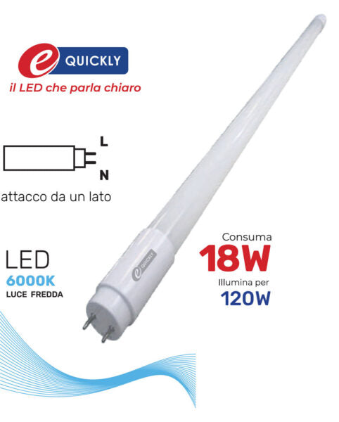 Tubo ledg13 1200mm 18w 1620lm 6000k